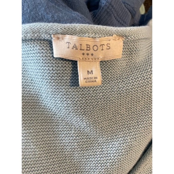 Talbots Size Medium Women's Sweater V-Neck Seafoam Green 100% Cotton - Picture 4 of 5
